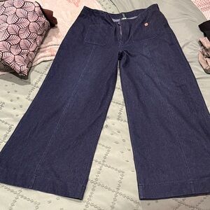 HALARA Wide-Leg Navy Pants